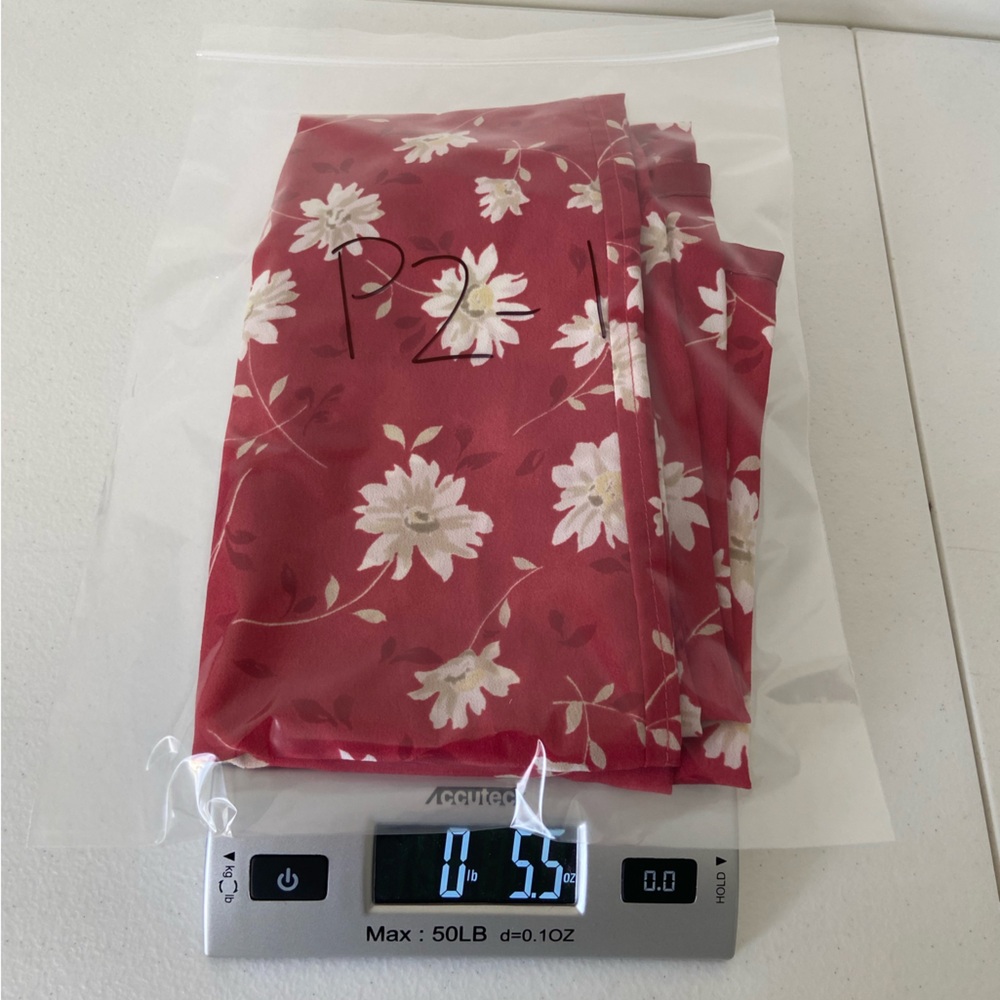 Vintage Christopher & Banks women’s red tan floral polyester zip maxi skirt 6 - Picture 8 of 8